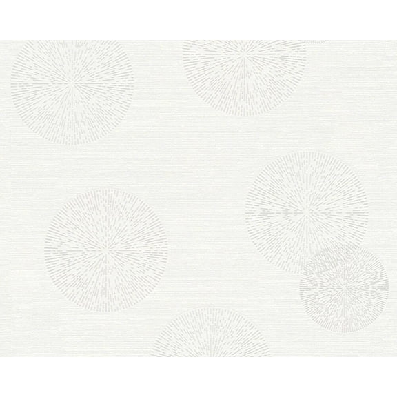 Concord Wallcoverings Textured Wallpaper Plain Floral Featuring Solid Wall with Design, White Grey, 21 In x 33 Ft (56 sq. ft), 347711