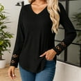 thumbnail image 2 of EDFBUYKRS Womens Linen Dressy Blouses, Long Sleeve Shirts for Women Fall Lightweight Casual Solid Color Button Down T-Shirts M, 2 of 4