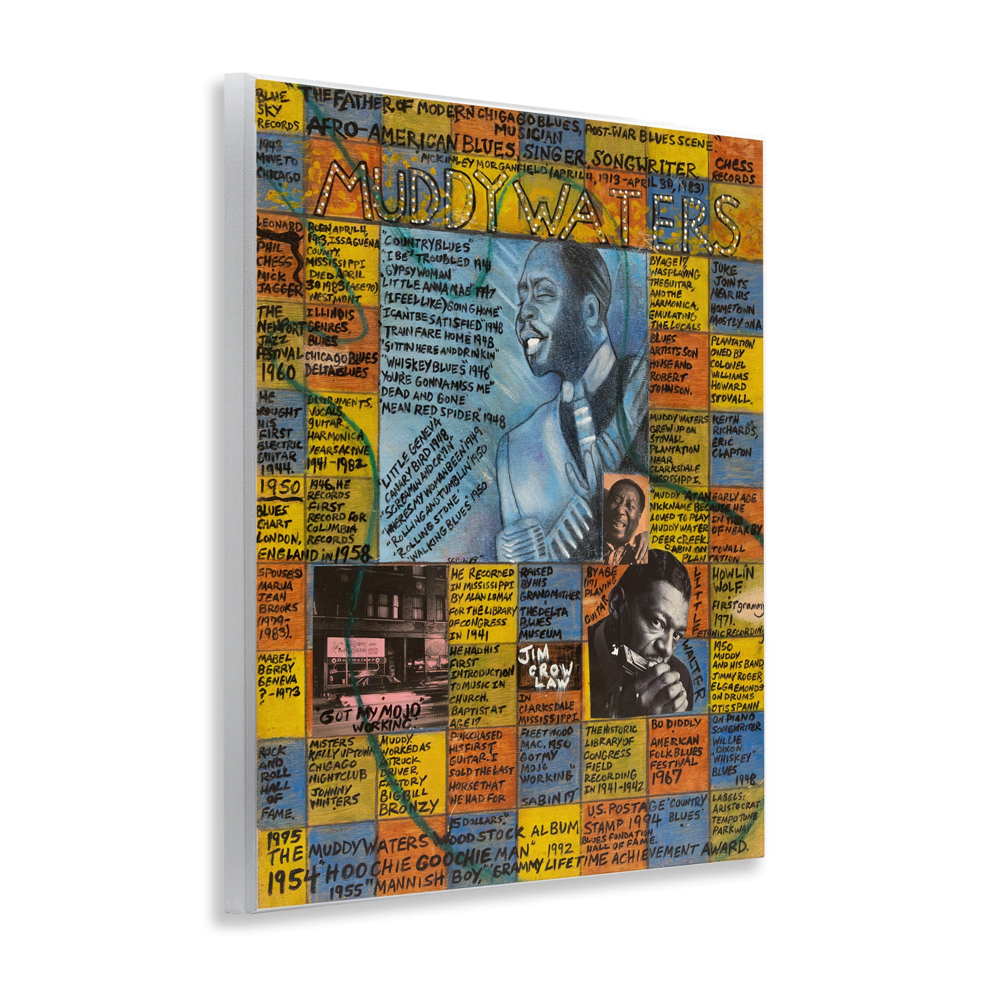 Stupell Industries Muddy Waters Collage People Drawing Unframed Art Print Wall Art, 11 x 14