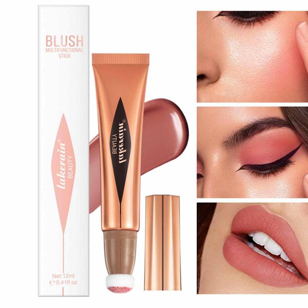 Rubor en barra iluminador para rostro, rubor líquido, crema natural, tinte para mejillas y ojos, rubor melocotón, rubor para contorno, rubor para iluminar las mejillas, cosmético