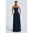 thumbnail image 2 of Women'S Off-the-Shoulder Tube Dress with Side Design, Suitable for Going Out Casual Elegant Club Party Long Dress Dark Blue L, 2 of 6