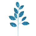 thumbnail image 1 of Vickerman QG191812 29 in. Turquoise Glitter Leaf Spray - 6 per Bag, 1 of 2
