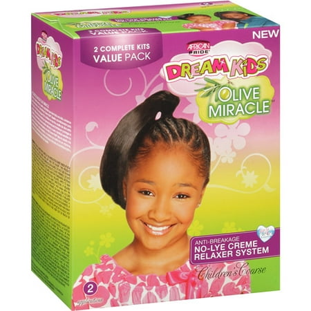 African Pride Dream Kids Olive Miracle Children's Coarse No-Lye Creme Relaxer Systems, 2
