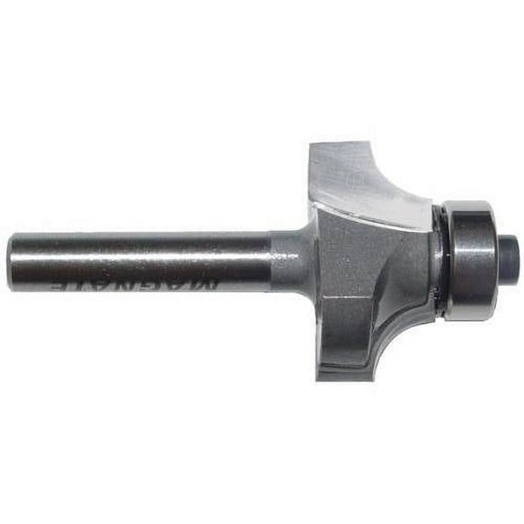Magnate 1202 Corner Rounding Beading Router Bit — 1/4" Radius; 7/16" Cutting Length; 1/4" Shank Diameter; 1" Overall Diameter; 1-1/4" Shank Length