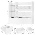 thumbnail image 2 of Toy Storage Organizer with 3 Movable Drawers, Kids Bookshelf with 6 Plastic Bins & 2 Storage Cubbies, Toy Chest with Hidden Wheels, Toy Storage Box for Playroom, Classroom, Kids Ro, 2 of 6