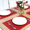 thumbnail image 5 of Un juego de manteles individuales antideslizantes resistentes al calor y al desgaste de 5PVC, adecuados para cocinas, familias, restaurantes y mesas de comedor, 45 cm x 30 cm (rojo)., 5 of 5