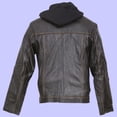 thumbnail image 2 of Chamarra de Piel Para Caballero Modelo Caoba ABEL - Extra - Negro, 2 of 2