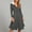Gray, variant on Zorckvet Womens Button Down Dresses Trendy Solid Color Hooded V Neck Open Front Fashion Dress for Ladies Long Sleeve