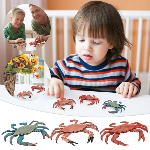 XWSHYW Juguetes para Niños Pequeños Simulación Colorida de Animales Marinos de Cangrejo y Animales Pequeños, Adornos Modelo de Traje