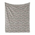thumbnail image 1 of Zoo Soft Flannel Fleece Blanket, Childish Giraffes in Bowtie Posing Exotic Animals in Scandinavian Doodle, Cozy Plush for Indoor and Outdoor Use, 50" x 70", Dust Rose Charcoal Grey, by Ambesonne, 1 of 5