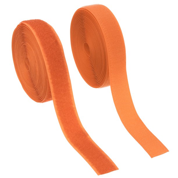 Uxcell Cinta de gancho y bucle para coser, tiras de sujetador de nylon no adhesivas de 5 yardas, color naranja