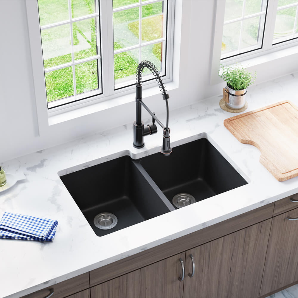 Double Bowl Quartz Granite Kitchen Sink, Mr Direct Trugranite Sink Reviews