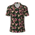 thumbnail image 2 of Daiia Rose Flowers Pattern Men’s Polo Shirts,Solid Deck Shirt,Classic Fit, Breathable Cotton Polo for Casual and Sport Wear-Medium, 2 of 9