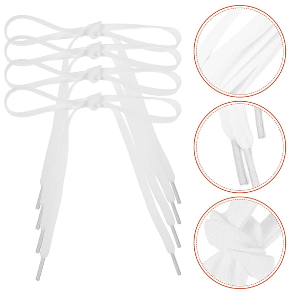 HONMEET 6Pcs White Sneaker Shoelaces Replacement Flat Shoe Laces for Sports Canvas Shoes