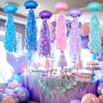 thumbnail image 3 of 6pcs 10"Hanging Jellyfish Paper Lanterns - Under The Sea Party & Mermaid Birthday Decorations, Baby Shower, Nautical Events, Ocean Theme Classroom & Beach Room Decor, 3 of 7