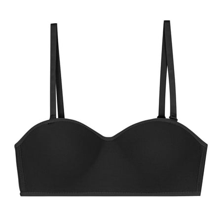 Fall Fashion 70% off Plus Size Bra Sawvnm Ladies Traceless Comfortable No Steel Ring Breathable Gathering Bra Woman Underwear Bra for Women Black L