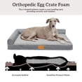 thumbnail image 4 of Exclusivo Mezcla L-Shaped Pet Couch Bed with Removable and Washable Cover, Orthopedic Dog Bed for Large Dogs with Non-Slip Bottom, 42"×28", Grey, 4 of 10
