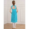 thumbnail image 4 of Alvivi Girls Sleeveless High-Low Dance Dress Lyrical Ballet Modern Contemporary Dancewear Costume Turquoise 10, 4 of 6