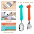 thumbnail image 3 of Juego portátil de cuchara y tenedor de acero inoxidable de calidad alimentaria 304 para niños 4 Uds., 3 of 5