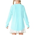 thumbnail image 4 of Ohufall Kids Long Sleeve T-Shirts for Girls 3-14 Years, Cute Solid Causal Crew Neck Blouse with Thumbhole Teen Girls Stretch Loose Pullover Tunic Tops, 4 of 5