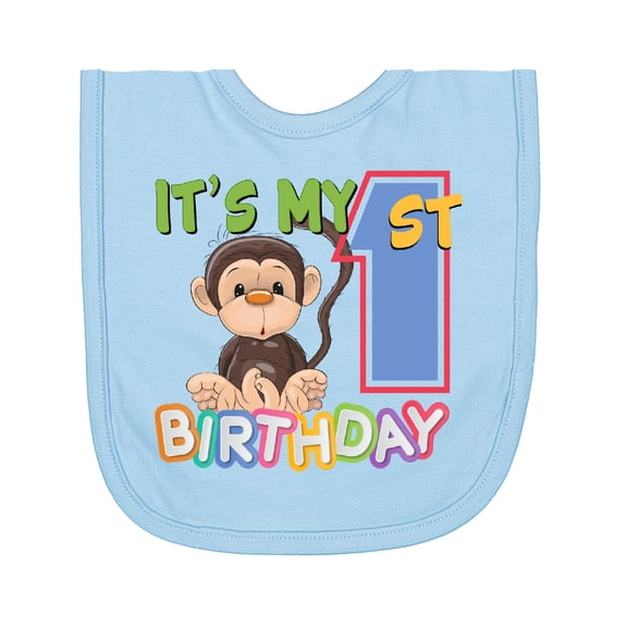 Inktastic Monkey First Birthday Newborn Bib