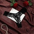 thumbnail image 6 of vigerkar Underwear Women Floral Lace Panties Low Waist Thong Cheeky Briefs (Black, L), 6 of 8