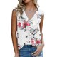 thumbnail image 1 of Gibobby Blusa de verano informal con volantes y escote en V profundo para mujer, camiseta sin mangas con estampado, camisetas sin mangas(Blanco,M), 1 of 4