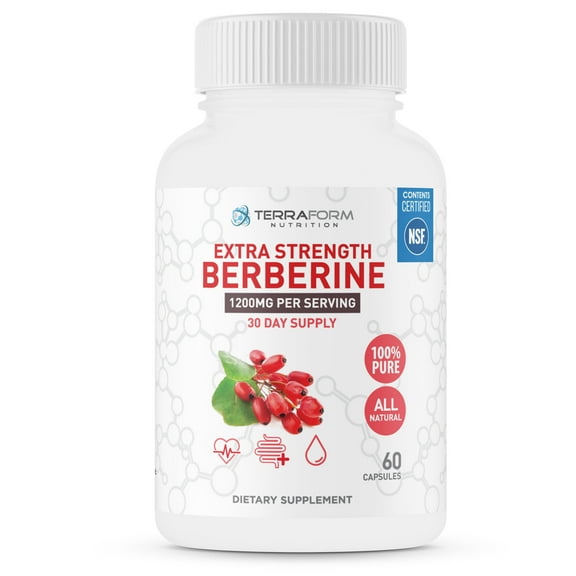 Berberine HCL 1200mg Daily - High Potency Pure Berberine Supplement 600mg per Capsule - 60 Capsules - Supports Metabolic Health, Energy & Wellness – NSF Certified - Made in USA