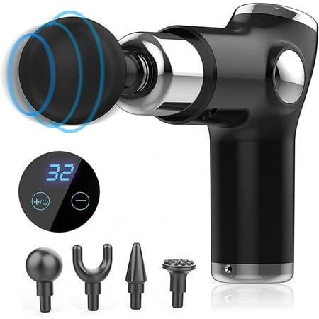 32 Gears Muscle Massage Gun,Fitness Fascia Gun Deep Tissue Percussion Muscle for Neck Muscle Body Relaxation Massager,Black