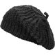 thumbnail image 1 of Boina de punto de línea vintage de lana gruesa mujer languidez suave japonesa otoño invierno moda arte sentido sombrero de pintor-Negro, 1 of 5