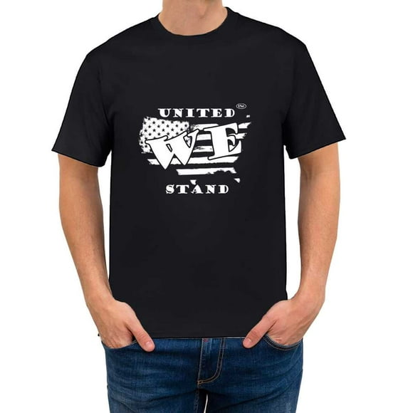 The Season Essentials All States Collection “United We Stand” 100% Cotton Unisex T-shirt Graphic Tee, Black/White, 2X-Large