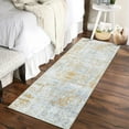 thumbnail image 2 of Hasoo Runner Rug 2x6 Abstract Sketch Distressed Rug Machine Washable Hallway Rug, Yellow, 2 of 7