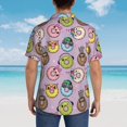 thumbnail image 6 of Balery Cute Donuts Print Men's Hawaiian Shirts Short Sleeve Beach Shirt Relaxed Fit Vacation Button Down Shirts-, 6 of 9