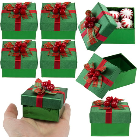 For Keeps (8 Pack) Mini Gift Boxes With Lids, Bows For Small Holiday & Christmas Presents Bulk ...