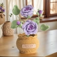 thumbnail image 6 of CARRFA Hand-Woven Crochet Knitted Potted Plants, Creative Mini Simulation Crocheted Potted for Home DIY Desktop Decorations Gifts for Friends, Lovers, Classmates, 6 of 9