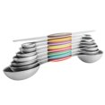 thumbnail image 1 of Stainless Steel Double Ended Measuring Spoons 8 Piece Set Stackable , Narrow Most Spice Jars or Bottles Convenient Accurate Colorful, 1 of 3