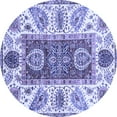 thumbnail image 1 of Ahgly Company Machine Washable Indoor Round Abstract Blue Modern Area Rugs, 8' Round, 1 of 4