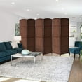 thumbnail image 6 of Extra Wide - Diamond Weave Fiber Room Divider, 6 Panel (Brown), 6 of 9