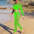thumbnail image 5 of Sexy Lingerie Sets for Women Valentine Off Shoulder Long Sleeve Halter Tops Deep V Mesh Pant Bodycon Boudoir Set, 5 of 5