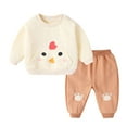 thumbnail image 2 of Esaierr Newborn Girls Boys Fall Winter Outifts Baby Sweatshirt Set Cotton Tops + Pants Clothes Set for 6M-3Y, 2 of 5