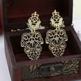 thumbnail image 2 of Guardurnaity Pendientes 2020 mujeres niñas Bohemia hojas huecas pendientes de tuerca joyería colgante aleación pendientes joyería Ropa, zapatos y accesorios Miscelánea Oro Guardurnaity PS8009-02, 2 of 2