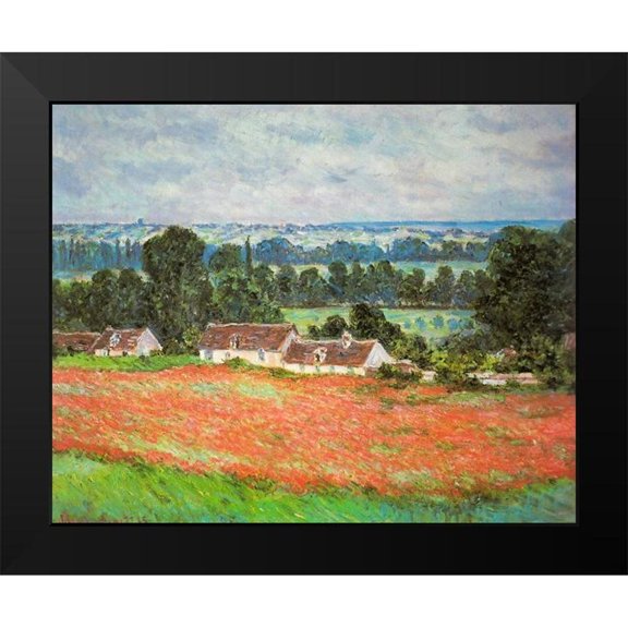 Monet, Claude 14x12 Black Modern Framed Museum Art Print Titled - Poppies-Giverny 1885