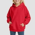 thumbnail image 2 of Ulanda Girls Hoodie Trendy Cute Hooded Sweatshirt with Pocket Baggy Kids Pullover Winter 2025 Back to School Clothes Teens (Red, 13-14 Years), 2 of 6