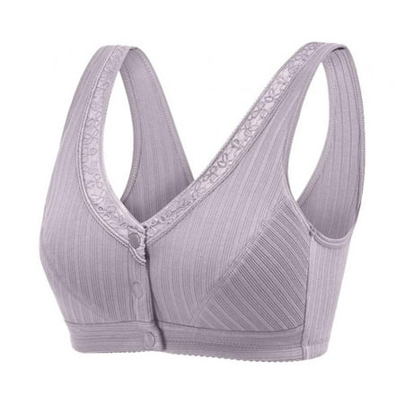 

Linen Purity Padded Bras for Women Add Cup Size No Underwire Front Closure - Wireless Sleep Middle Age Women Everyday Underwear Bras