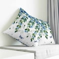 thumbnail image 4 of Throw Pillow Covers 18x18 Inch, Blue Floral Spring Decorative Pillow Cases for Couch Sofa Bed, Summer Pastoral Botanical Watercolor Cotton Linen Square Home Decor Pillowcases with Hidden Zipper, 4 of 7
