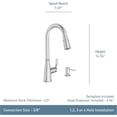 thumbnail image 3 of Moen 87071BL Nolia Matte Black Kitchen Faucet with Soap Dispenser, Pull Down Sprayer with Power Boost, Transitional High Arc Kitchen Faucet, One-Handle Easy Installation, 3 of 7