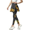 thumbnail image 2 of POLEROBlack Leopard Sunflower Skirted Athletic Leggings for Women Butt Lifting Yoga Pants with Pockets Non See Through Slim Fit Tennis Skirt Leggings Tummy Control Running Gym Clothing, 2 of 6