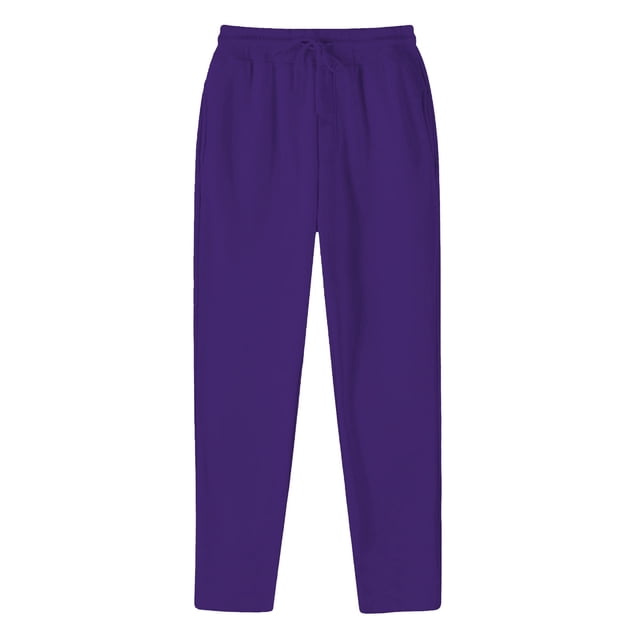 Uinagy Men's Solid Color Casual Straight Trousers with Pockets