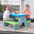 thumbnail image 2 of Step2 Sun & Shade Plastic Picnic Table with Umbrella for Children Ages 18 Months to 4 Years Multi-Color with Removable Umbrella, 2 of 8