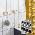 thumbnail image 3 of KOKOSIRI Robe Hooks Bathroom Double Towel Coat Hook for Bath Kitchen Wall Mounted, 2 Pack Brushed Gold Stainless Steel B1015BG-P2, 3 of 7